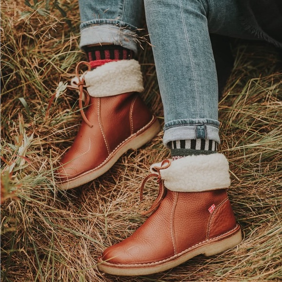 Duckfeet Shoes - Brown Ankle Boots with Shearling Lining